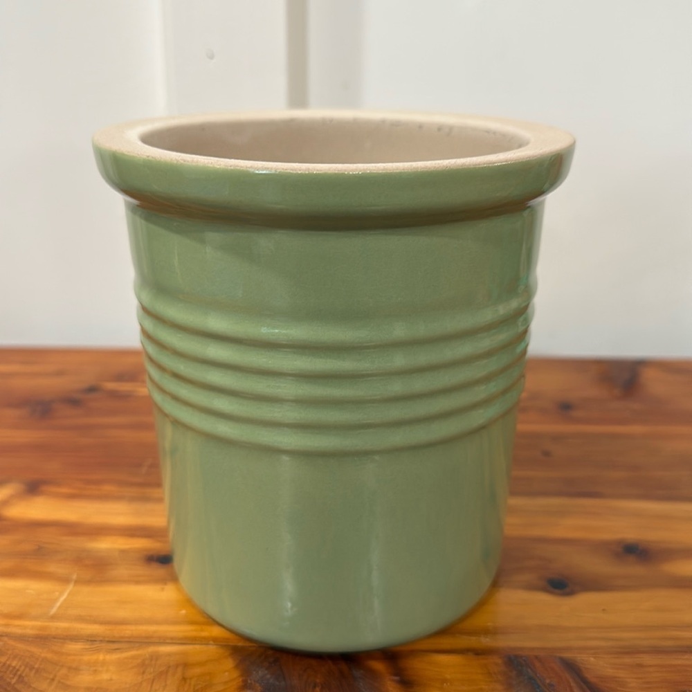The Pampered Chef Family Heritage Stoneware Green Glazed Crock